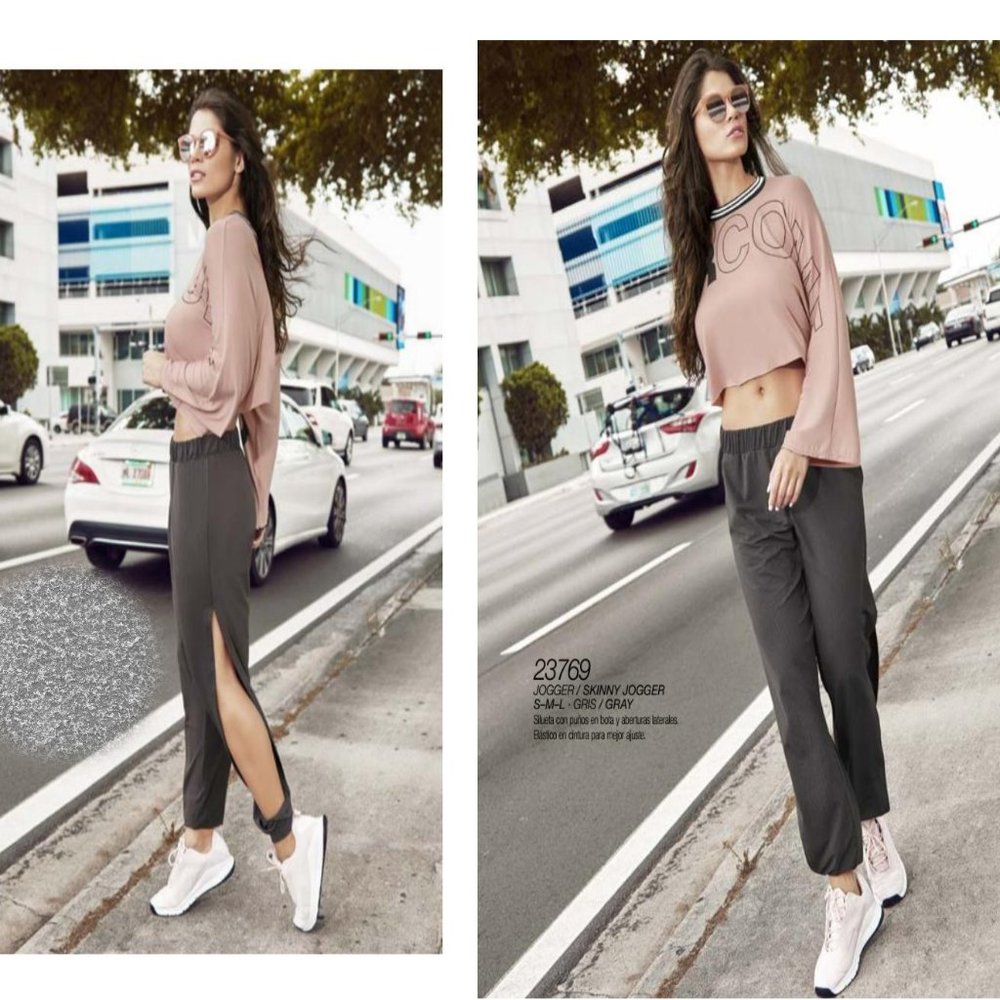 Woman Pants Jogger Grey Chamela Made in Colombia Casual Women Pant Grey